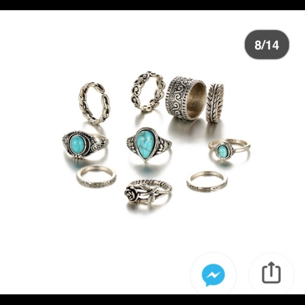 JUST IN! Creative 10PC Geometric Ring Set - Picture 3 of 5